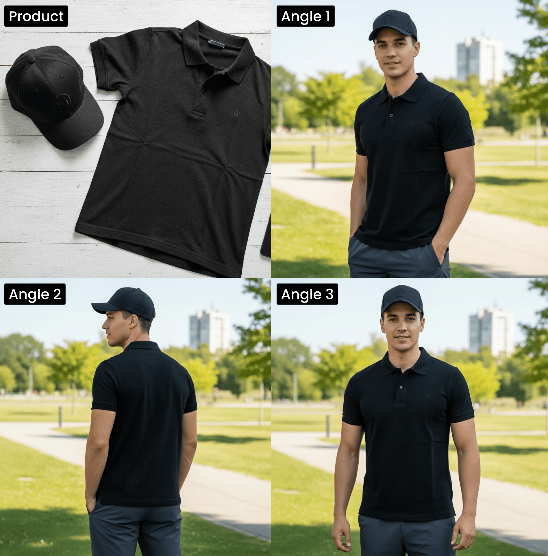 Ein Upload, mehrere E-Commerce-fertige Aufnahmen