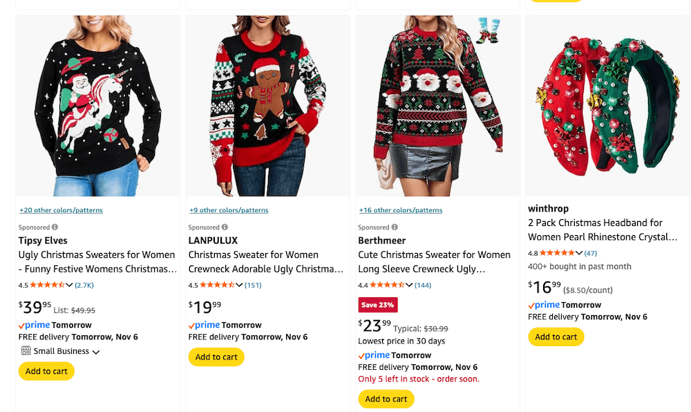 amazon holiday sweaters