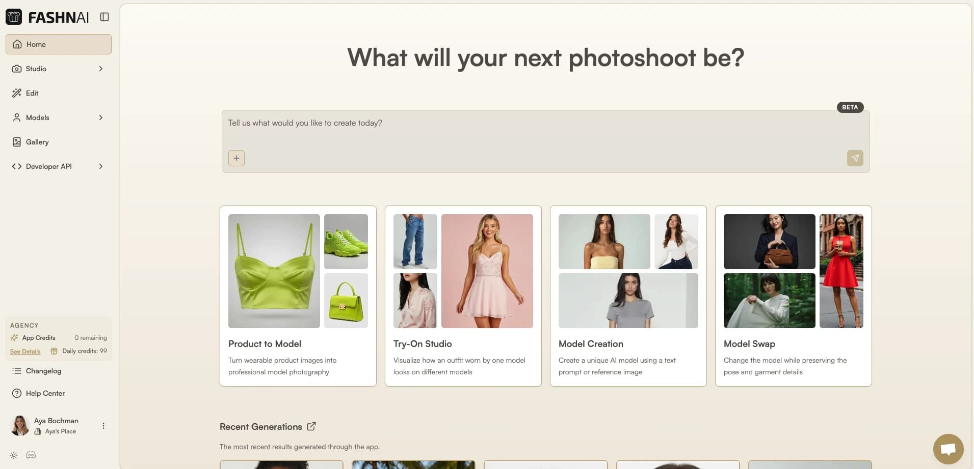 Screenshot dell’app