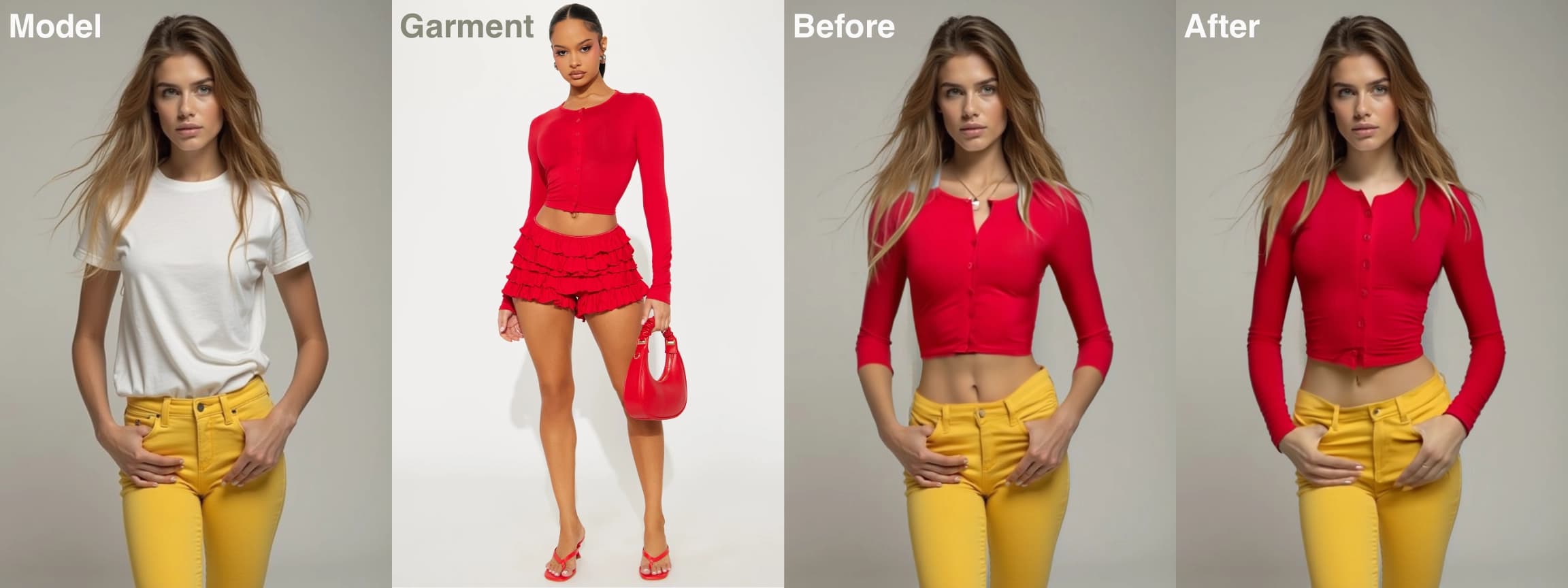 Hair occlusion (light garment)