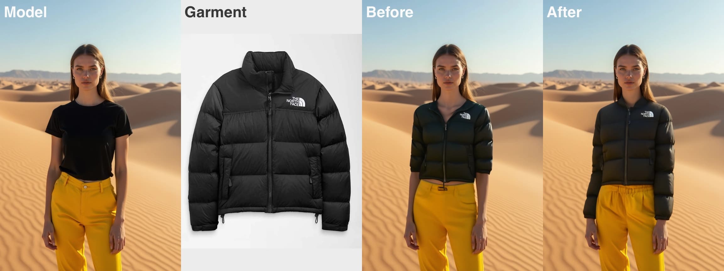 Puffer jacket on tight clothing