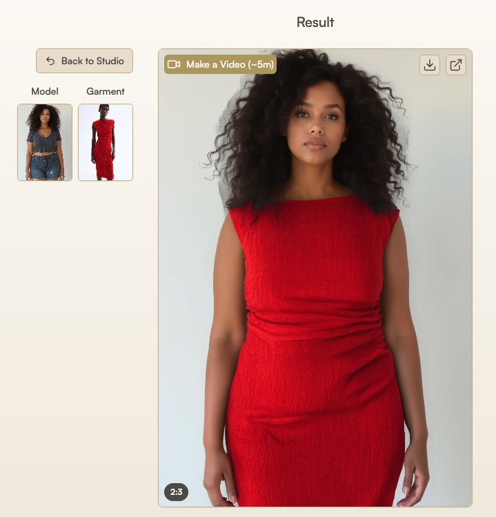 plus size try-on studio result